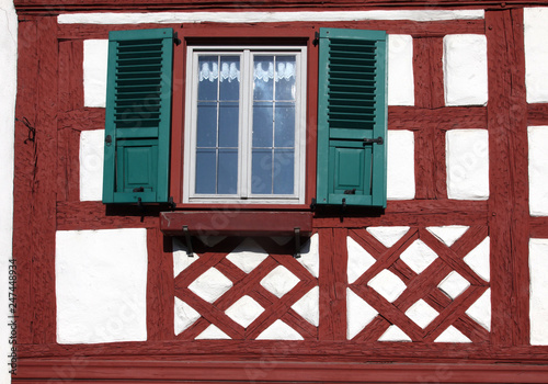 Traditional Half-Timbered Houses in Munsterschwarzach, Germany photo