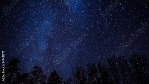 Fototapeta Naklejka Na Ścianę i Meble -  Night sky over rural landscape.