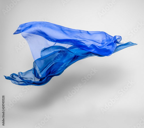 abstract blue fabric in motion