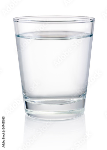 Glass of drinking water isolated on a white background