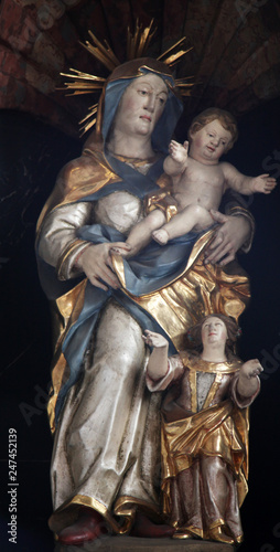 Madonna with child Jesus, Sanctuary of St. Agatha in Schmerlenbach, Germany