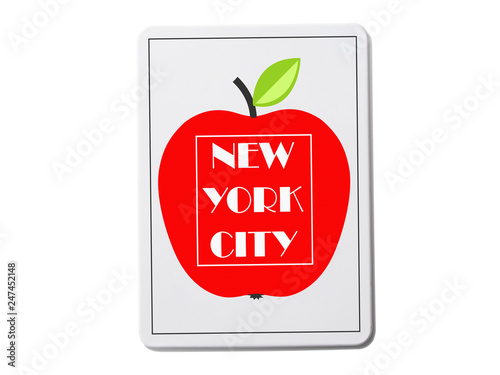 New York (USA) souvenir refrigerator magnet isolated on white background