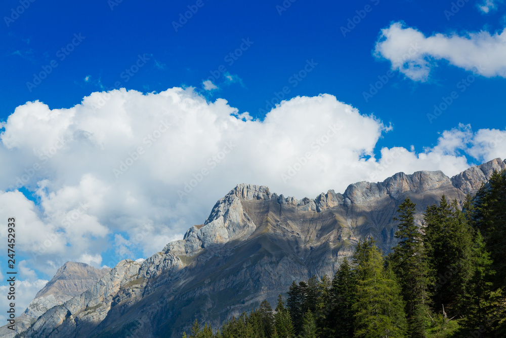 Dieablerets mountain rifge in high Switzerland Alps