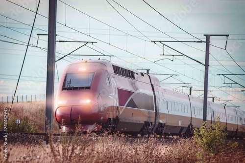train, field, over, passes, leuven, thalys, liege, white, railway, railroad, nature, people, sky, old, travel, technology, new, day, europe, high, transportation, clouds, landmark, speed, transport, j