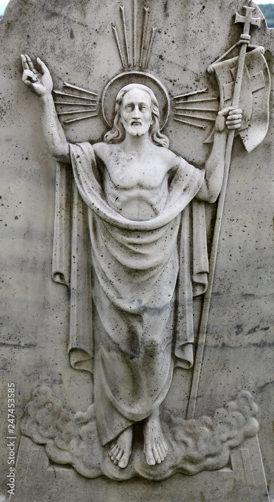 Risen Christ, Cemetery in Hohenberg, Germany Risen Christ, Cemetery in Hohenberg, Germany