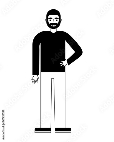 old bearded man standing character