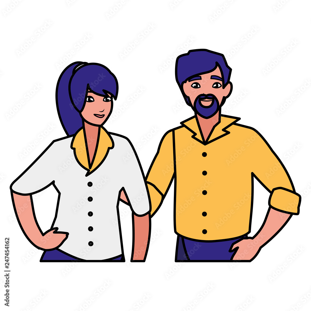 young couple avatars characters young couple avatars characters