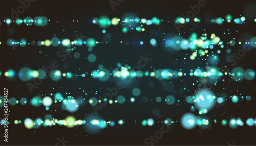 Bokeh sparkle glitter luxury glamor camera flash light background. Abstract defocused circular party magic christmas background. New year glamorous elegant, shiny background.