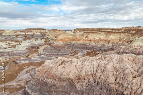Colorful rock formations in the Painted Desert, Arizona