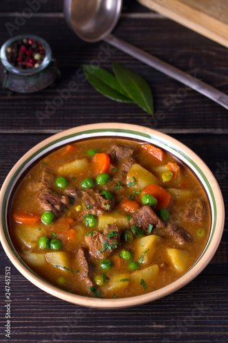 Traditional Irish lamb stew with vegetables