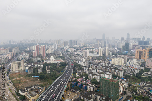 Asian city aerial