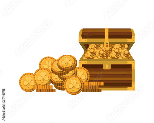 leprechaun hat with coins isolated icon