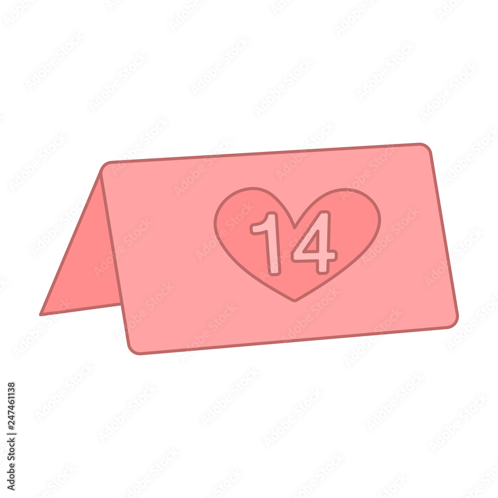 calendar 14 february. flat icon vector design illustration calendar 14 february. flat icon vector design illustration