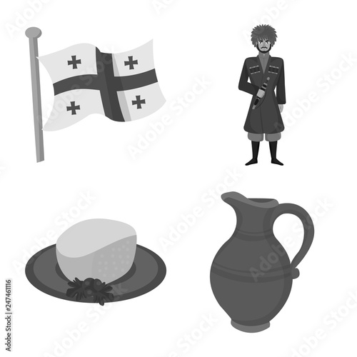 Isolated object of attributes and tourism logo. Collection of attributes and national stock symbol for web.