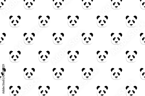 Panda head pattern background.