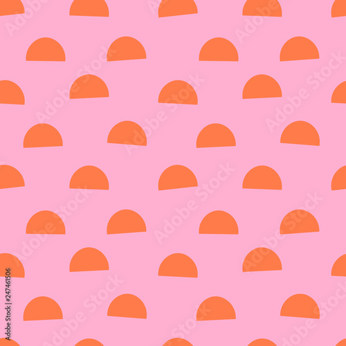 Abstract geometric seamless pattern with semicircles. Geo background, textile, fabric. Vector illustration.