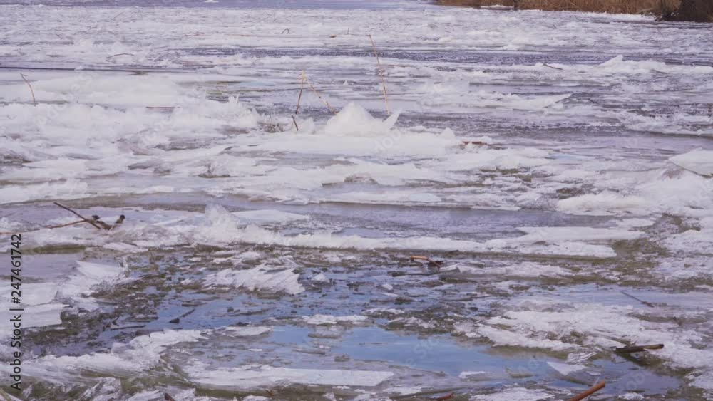 Sharp ice floes on the river closeup Sharp ice floes on the river closeup