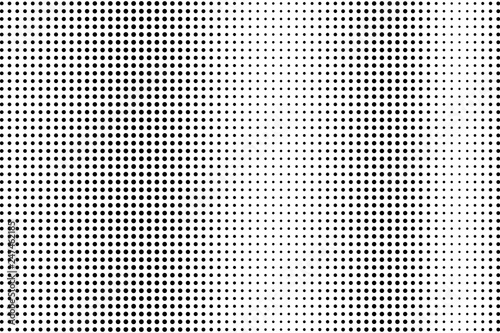 Black and white halftone vector. Vertical dotted gradient. Sparse vintage texture. Retro style overlay
