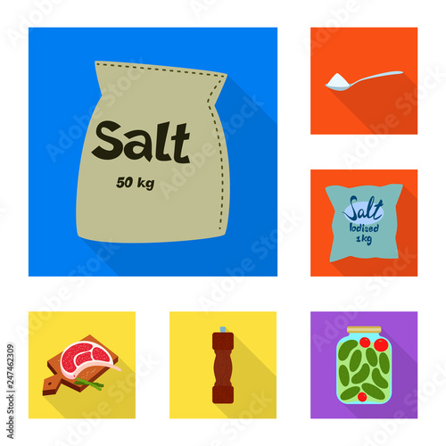 Vector illustration of raw  and kitchen  icon. Set of raw  and sea vector icon for stock.