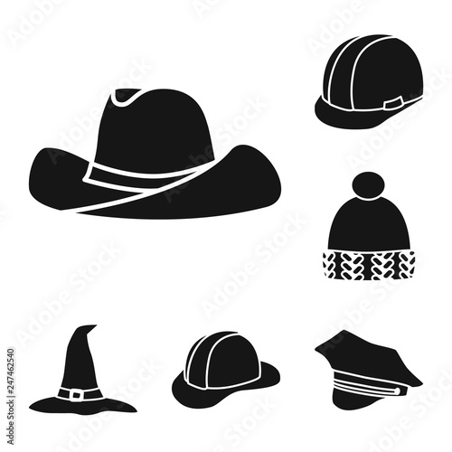 Vector illustration of beanie and beret symbol. Set of beanie and napper stock vector illustration.