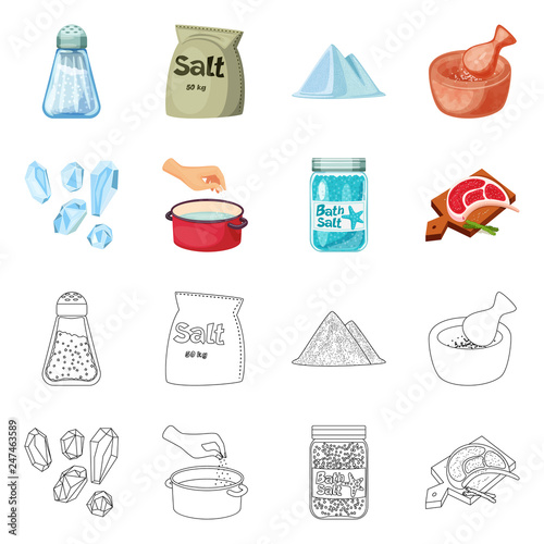 Isolated object of cooking and sea symbol. Set of cooking and baking   stock vector illustration.