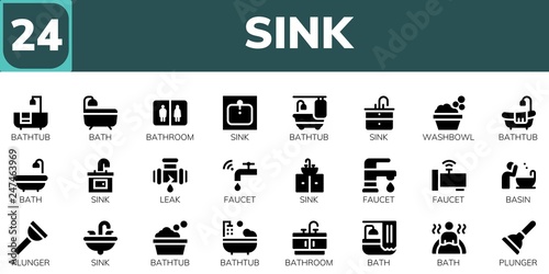 sink icon set
