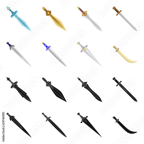 Isolated object of game  and armor  icon. Collection of game  and blade  stock vector illustration.