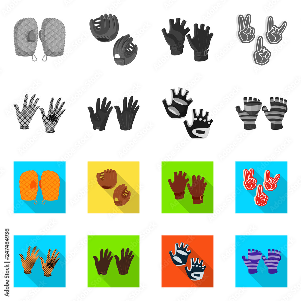 Fototapeta premium Vector illustration of silhouette and safety icon. Set of silhouette and comfort stock vector illustration.
