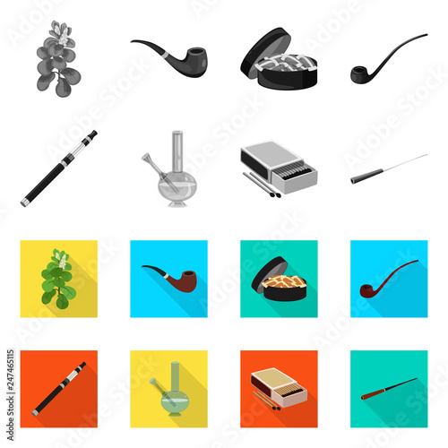 Vector illustration of refuse and stop sign. Set of refuse and habit stock vector illustration.