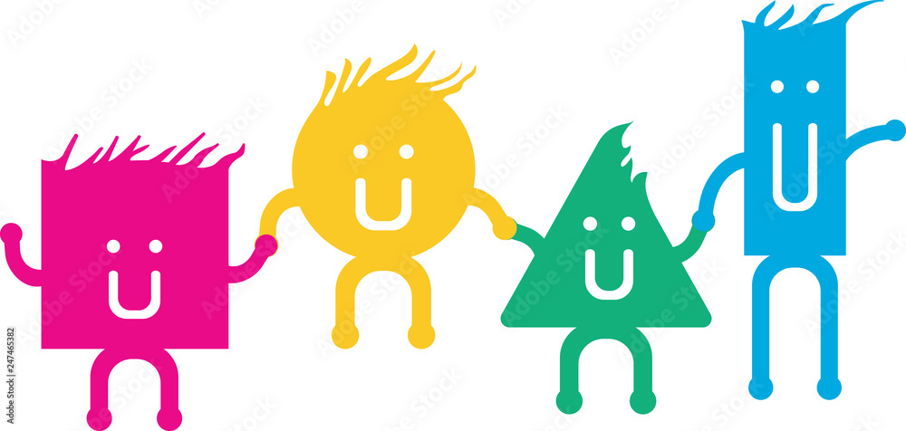 Geometric Characters doing the wave