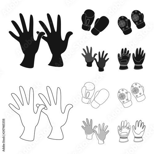 Isolated object of silhouette and safety sign. Set of silhouette and comfort vector icon for stock. © pandavector