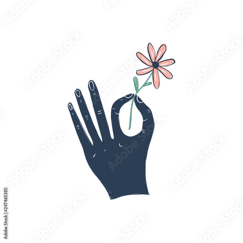 Hand drawn stylized temting contemporary art