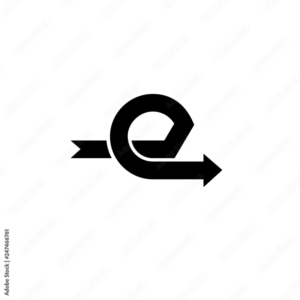 Arrow Rotates the Shape of Letter E logo vector Arrow Rotates the Shape of Letter E logo vector