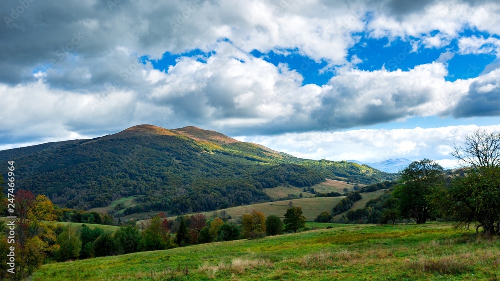 Beautiful polonina Carynska mountain in Bieszczady mountains in Poland