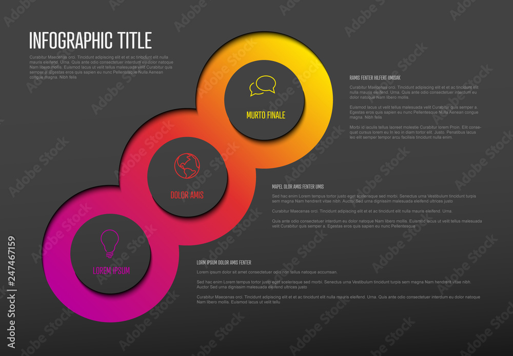 Infographic with 3 Circles Stock Template | Adobe Stock