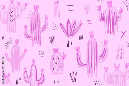 Hand drawn stylized temting contemporary art