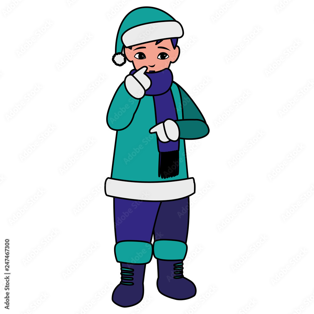 cute little boy with winter clothes