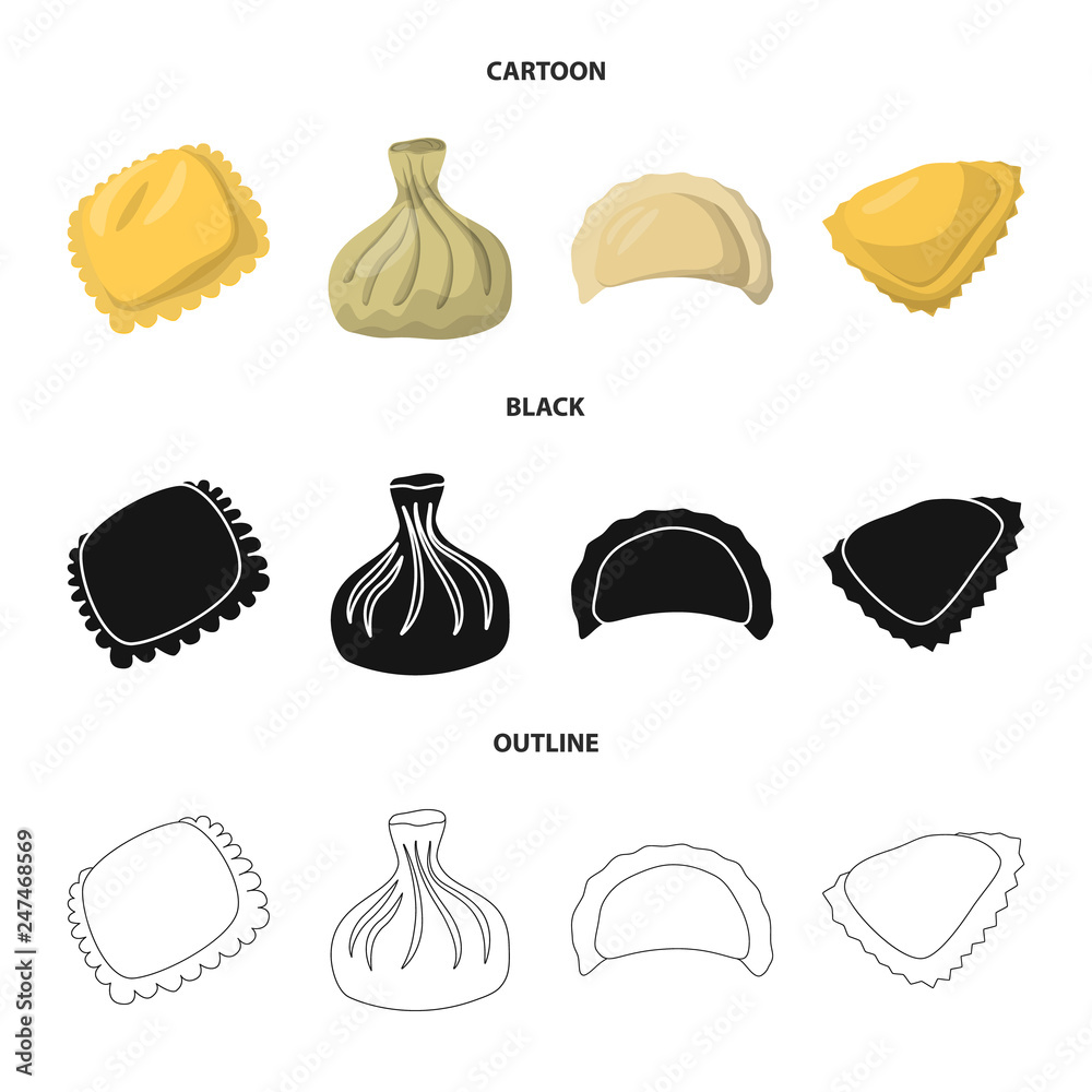 Vector design of products  and cooking symbol. Set of products  and appetizer stock vector illustration.