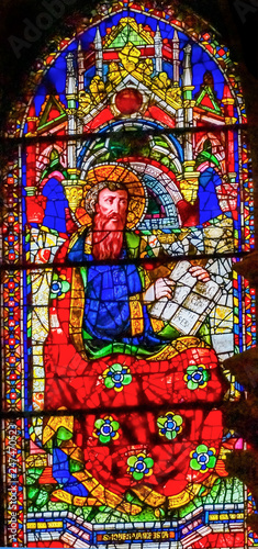 Saint John Evangelist Stained Glass Duomo Cathedral Florence Italy