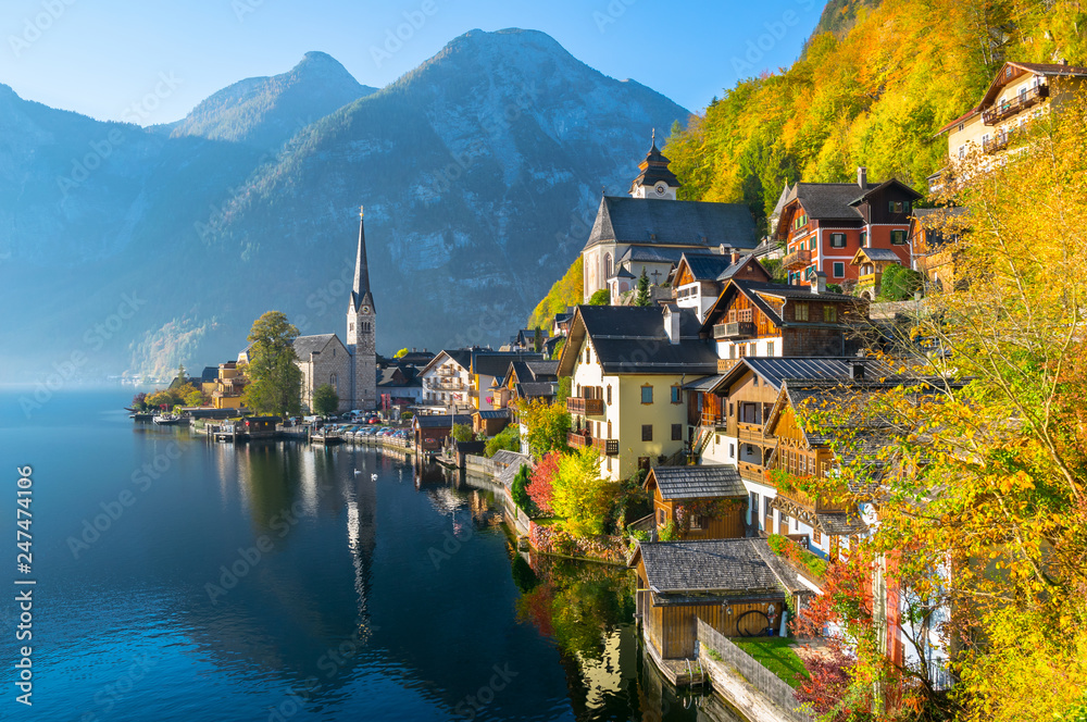 Wonderful autumn day in Hallstatt the Unesco World Heritage and one of the most beautiful village in the world - Austria Wonderful autumn day in Hallstatt the Unesco World Heritage and one of the most beautiful village in the world - Austria