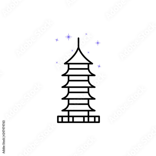 China, pagoda, Suzhou icon. Element of China culture icon. Thin line icon for website design and development, app development. Premium icon