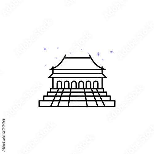 Beijing, China culture, building icon. Element of China culture icon. Thin line icon for website design and development, app development. Premium icon