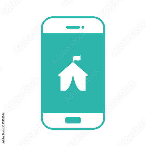 Festzelt auf Smartphone Display - mint grün 
