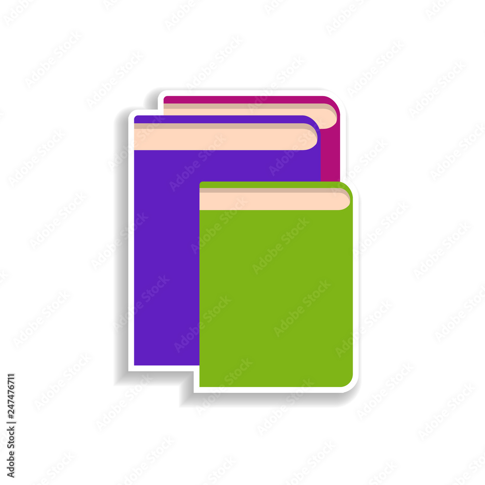 books flat sticker icon. Elements of Book in color icons. Simple icon for websites, web design, mobile app, info graphics books flat sticker icon. Elements of Book in color icons. Simple icon for websites, web design, mobile app, info graphics