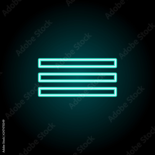 Justified sign icon. Elements of Image in neon style icons. Simple icon for websites, web design, mobile app, info graphics