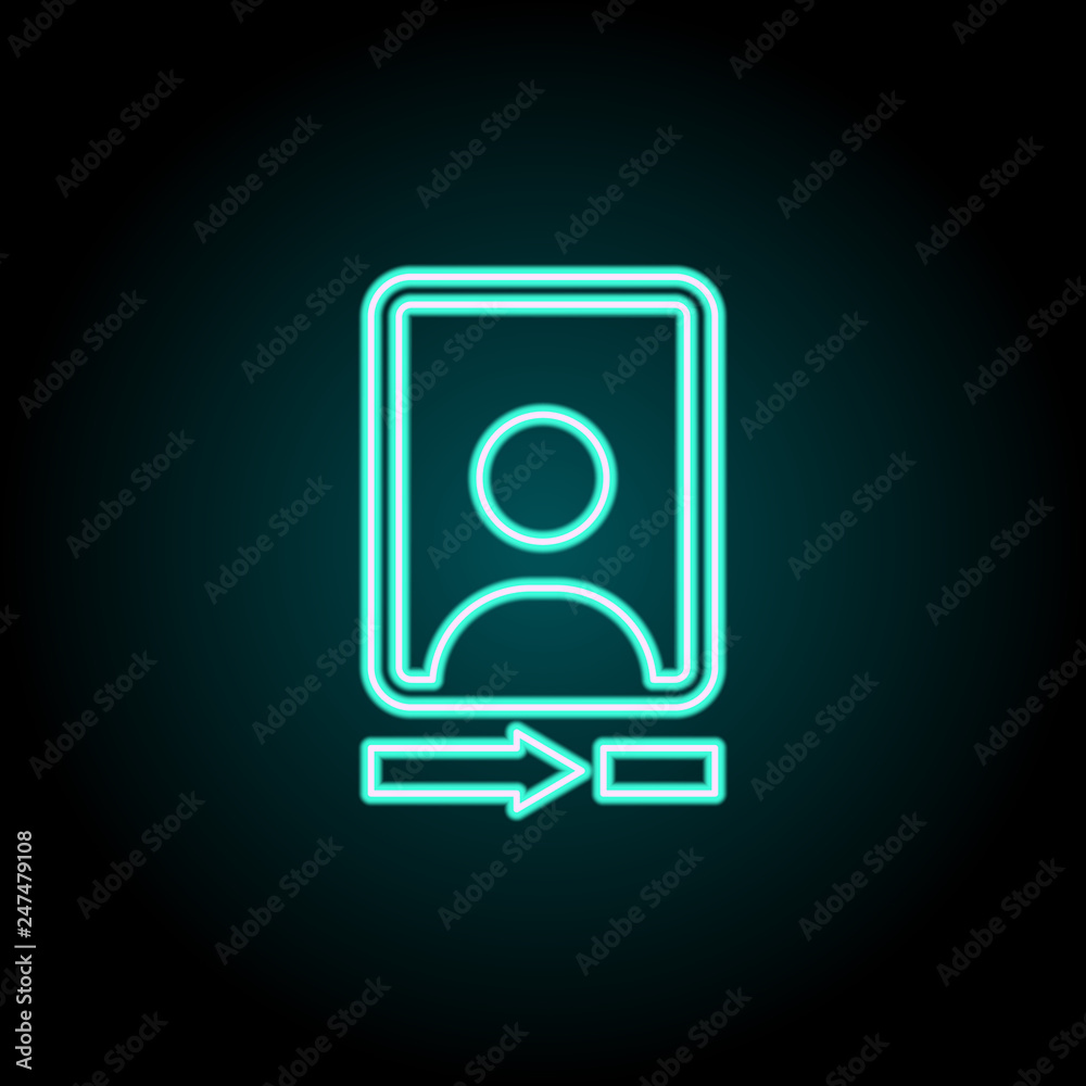 Camera front sign icon. Elements of Image in neon style icons. Simple icon for websites, web design, mobile app, info graphics Camera front sign icon. Elements of Image in neon style icons. Simple icon for websites, web design, mobile app, info graphics