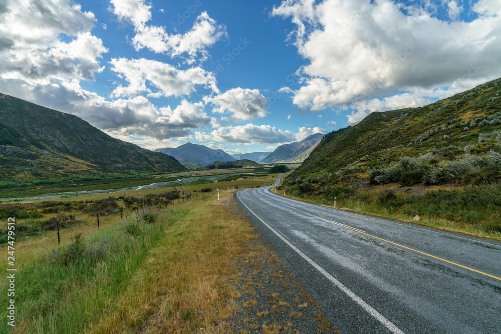 on the road in the mountains, arthurs pass, new zealand 6