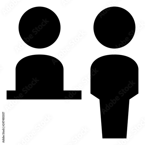 Man At Counter Vector Icon