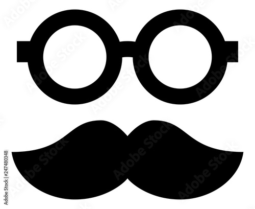 Mustache Glasses Vector Icon