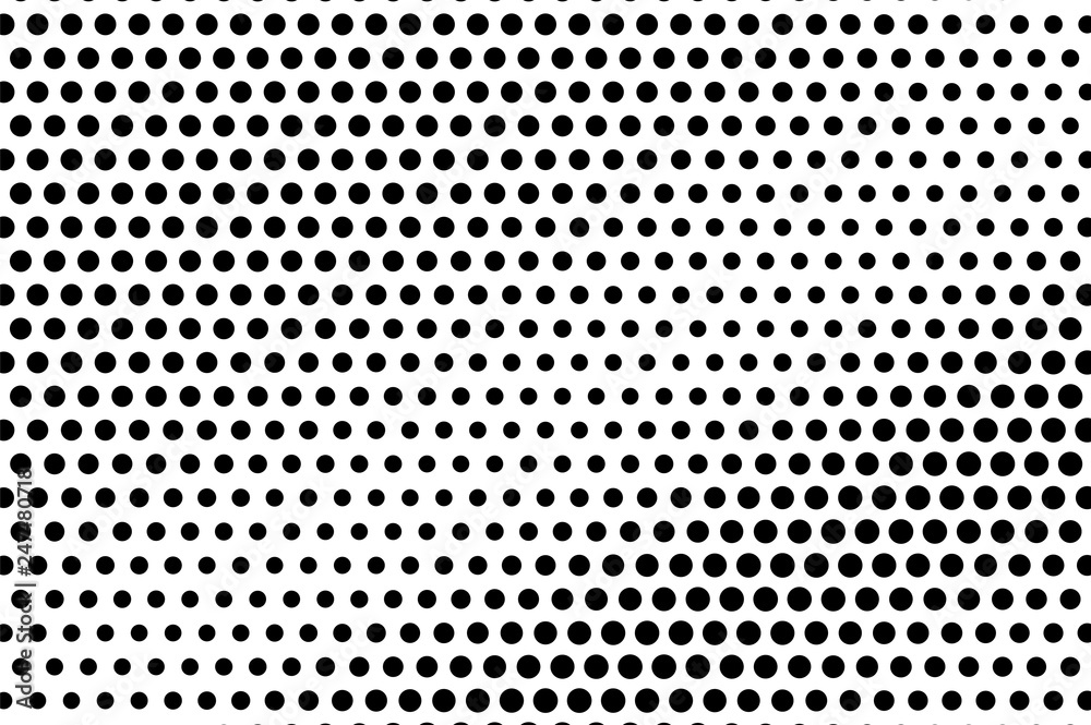 Black and white halftone vector texture. Diagonal dotted gradient. Oversized dotwork surface. Vintage effect overlay